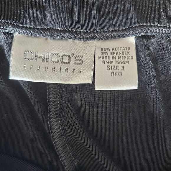 Chico's Travelers Black Pants Sz 3/XL Classic Versatile Comfortable Travel Pants - Picture 4 of 14